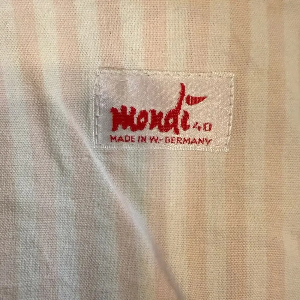 Vintage 80s Mondi Pink and Cream Cotton Striped Blazer size 40